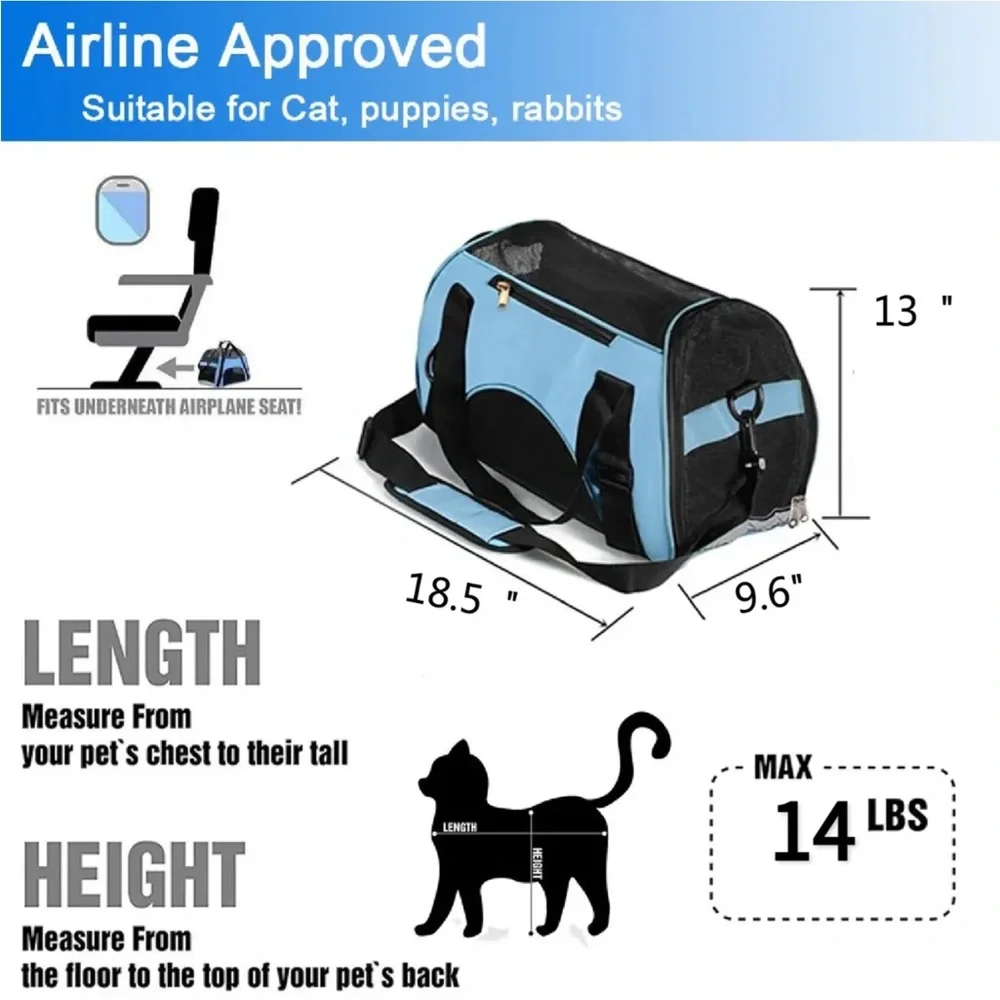 Dog -Cat pet Carrier bag green ,black new high quality! Packing airline approved